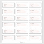 シックな赤面ピンクブラシ仕上げウォーターカラーゲストアドレス シール (シート)