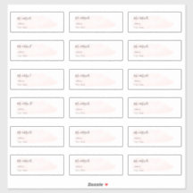 シックな赤面ピンクブラシ仕上げウォーターカラーゲストアドレス
