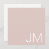 シックな赤面ピンクモノグラムのオーバーサイズイニシャル ノートカード (正面/裏面)
