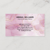 シックな赤面ピンク金ゴールドグリッターマーブルアガテモノグラム 名刺 (裏面)