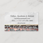 シックな赤面ピンク金ゴールドグリッターマーブルアガテモノグラム 名刺 (裏面)