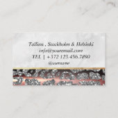 シックな赤面ピンク金ゴールドグリッターマーブルアガテモノグラム 名刺 (裏面)