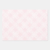 シックな赤面ピンク&ホワイトレースパターンかわいい ラッピングペーパーシート (正面3)