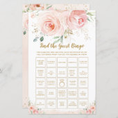 シックな赤面フローラおもしろいブライダルを検索ザゲストビンゴ (正面/裏面)