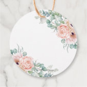 シックな赤面フローラバラ結婚ズグリーナリーありがとう フェイバータグ (裏面)