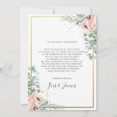 シックな赤面フローラポピー緑結婚の写真 サンキューカード (裏面)