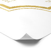 シックな赤面フローラ金ゴールドフレームのシーティングチャート ポスター (角)