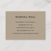 シックな赤面ブルゴーニュ結婚フローラの願い井戸 エンクロージャーカード (裏面)