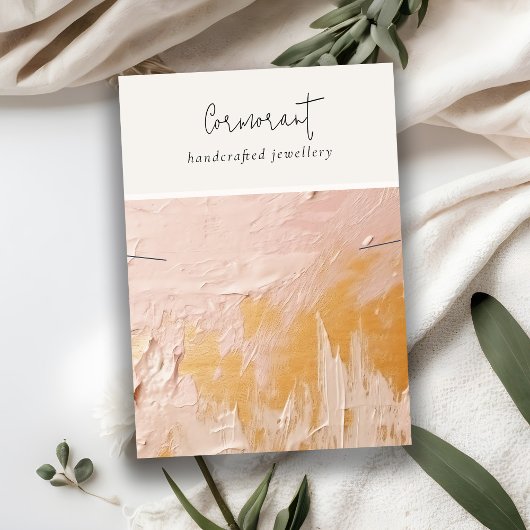 シックな赤面金ゴールド絵を描油テクスチャーネックレスディスプレイ 名刺