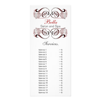 シックな赤、白黒のサービスラックカード ラックカード