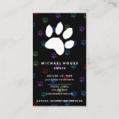 シックな足の犬のペット座って 名刺 (裏面)