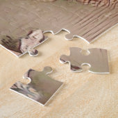 シックな軽いタンのモモのモダンの平静 ジグソーパズル (側面)