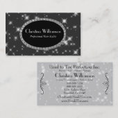 シックな輝きのラインストーン 名刺 (正面/裏面)