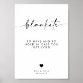 シックな近代的な結婚式を持って、ドリンクの看板を保持する ポスター (正面)