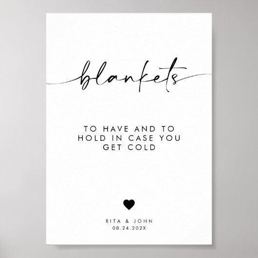 シックな近代的な結婚式を持って、ドリンクの看板を保持する ポスター (正面)