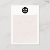 シックな追加ロゴ赤面ピンクレザーイヤリングディスプレイ 名刺 (正面)