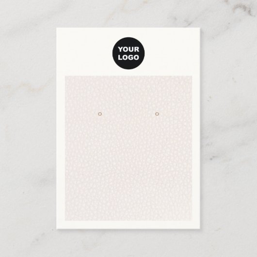 シックな追加ロゴ赤面ピンクレザーイヤリングディスプレイ 名刺 (正面)