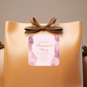 シックな退職パーティーピンク金ゴールドアゲートカスタムト スクエアシール