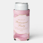 シックな退職パーティーピンク金ゴールドアゲートカスタムト スリム缶クーラー (Seltzer正面)