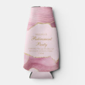 シックな退職パーティーピンク金ゴールドアゲートカスタムト ボトルクーラー (正面)