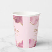 シックな退職パーティーピンク金ゴールドアゲートカスタムト 紙コップ (右)
