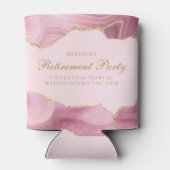 シックな退職パーティーピンク金ゴールドアゲートカスタムト 缶クーラー (裏面)