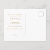 シックな退職パーティーピンク金ゴールドアゲート インビテーションポストカード (裏面)