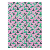 シックな邪悪な魔女帽子の緑と黒 テーブルクロス (正面)