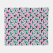 シックな邪悪な魔女帽子の緑と黒 フリースブランケット (正面(横))