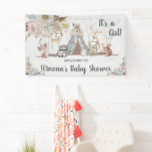 シックな部族の森林の動物の赤ちゃんシャワー背景 横断幕 (インサイチュ)