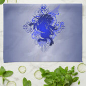 シックな都市ファンタジーの青いユニコーンの台所タオル キッチンタオル (折り畳み)