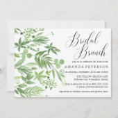 シックな野生の牧草地のウォータコ結婚ロのブライダルブランチ 招待状 (正面)