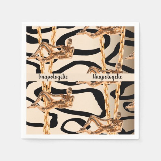 シックな野生の申し訳なさそうな豪華なデイギフトガーリー スタンダードカクテルナプキン (正面)