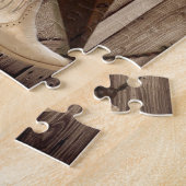 シックな野生の花のテキサス州星の西欧諸国の女性のカーボーイ ジグソーパズル (側面)