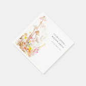 シックな野生の花キノコ秋の植物結婚式 スタンダードカクテルナプキン (角)