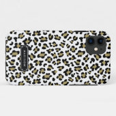 シックな野生の金ゴールドのパーソナライズなベージュヒョウのプリント Case-Mate iPhoneケース (裏面(横))