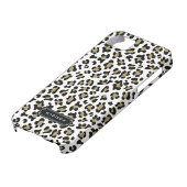 シックな野生の金ゴールドのパーソナライズなベージュヒョウのプリント Case-Mate iPhoneケース (下部)