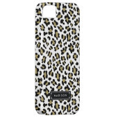 シックな野生の金ゴールドのパーソナライズなベージュヒョウのプリント Case-Mate iPhoneケース (裏面/右)