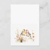 シックな野生植物性ラブバード結婚ズ詳細 エンクロージャーカード (裏面)