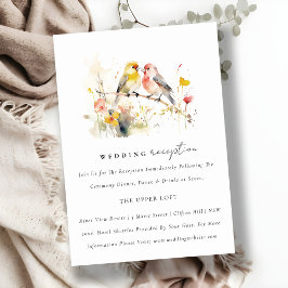 シックな野生植物性愛鳥結婚披露宴 エンクロージャーカード