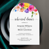 シックな野結婚花のリハーサルのディナーアーチ 招待状