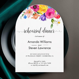 シックな野結婚花のリハーサルのディナーアーチ 招待状