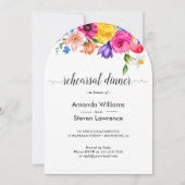 シックな野結婚花のリハーサルのディナーアーチ 招待状 (正面)