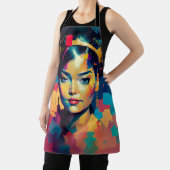 シックな金の箔の女カラフル性インパストオイルペインティング エプロン (インサイチュ)