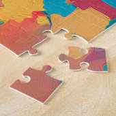 シックな金の箔の女カラフル性インパストオイルペインティング ジグソーパズル (側面)