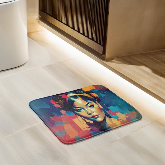 シックな金の箔の女カラフル性インパストオイルペインティング バスマット