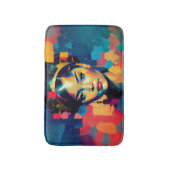 シックな金の箔の女カラフル性インパストオイルペインティング バスマット (正面縦)