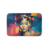 シックな金の箔の女カラフル性インパストオイルペインティング バスマット (正面)