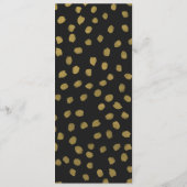 シックな金ゴールドおよび黒い結婚式メニュー メニュー (裏面)