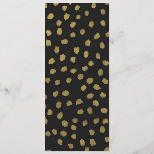 シックな金ゴールドおよび黒い結婚式メニュー メニュー (裏面)